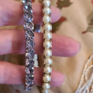 J Crew- Pearl and Crystal Stretch Bracelet Set - Women Jewelry